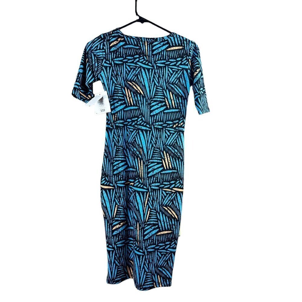 LulaRoe Julia Women's Blue & Black Dress - Picture 2 of 6
